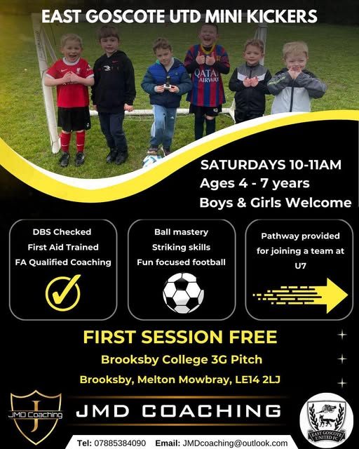 East Goscote Mini Kickers session flyer